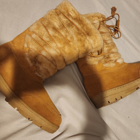 New/J. Crew Leather Sherpa Boots size 10/Brand New- no box - Picture 4 of 7